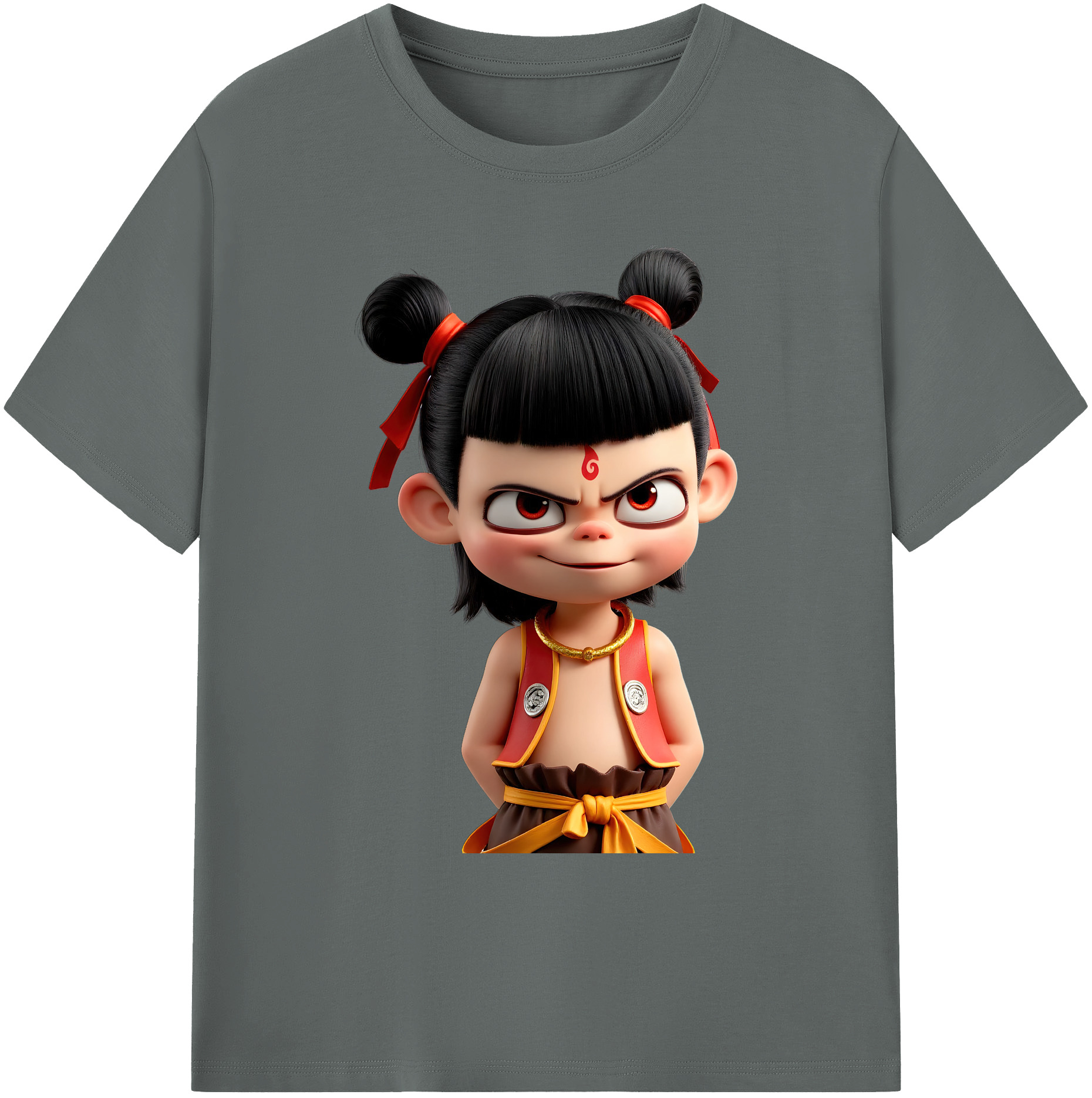 （画像用） Ne Zha 2 ナタ 魔童の大暴れ 綿100％ メンズ半袖Tシャツ｜肌触りやわらか＆通気性